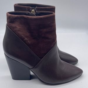 Vince Camuto Raylan Brown Suede and Leather AnkleBoots Size 7